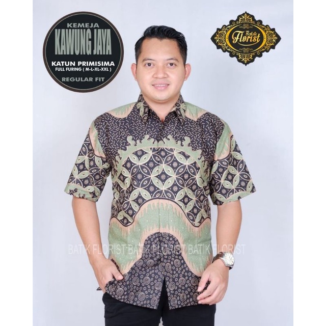 Jual KAWUNG SAGGE Hem batik pria lengan pendek baju batik sage Katun ...