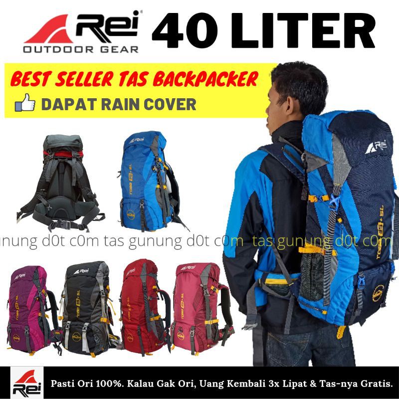 Jual Rei 40 liter (35+5) Toba Tas Outdoor Gunung Semi Carrier Daypack