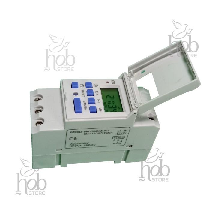 Jual Digital Timer AC 220-240V LCD Power Programmable DIN Time Switch ...