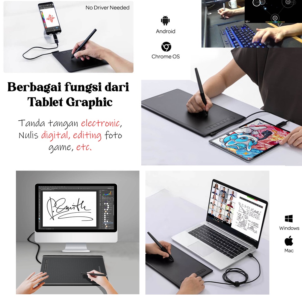 Jual Graphic Drawing Tablet 8" 12 Inch Desain Grafis Alternatif