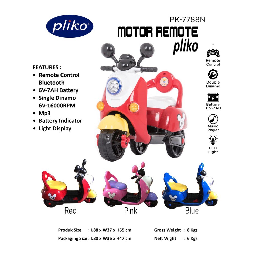 Jual Sepeda Motor aki Pliko PK 8500N miki | Shopee Indonesia