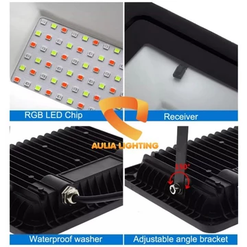 Lampu Sorot Rgb 50W Besar Warna Warni Tebal Emico Hias Taman Panggung Dekorasi Kamar Outdoor