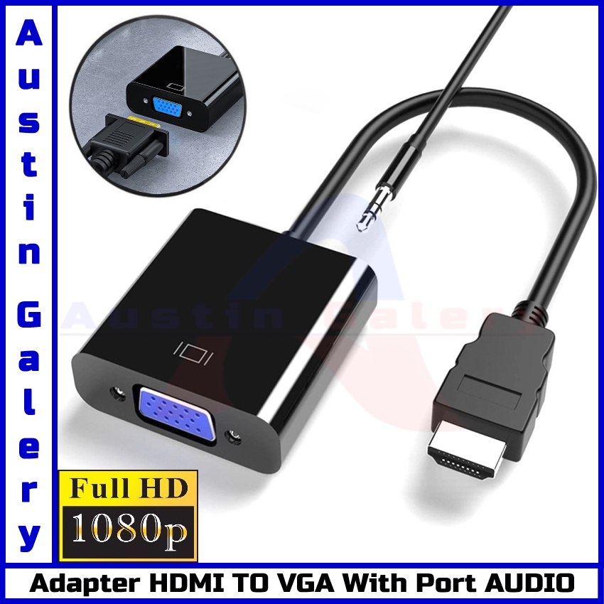 Jual Adapter HDMI TO VGA With Port Audio 3.5mm HD1080P / HDMI Male TO ...
