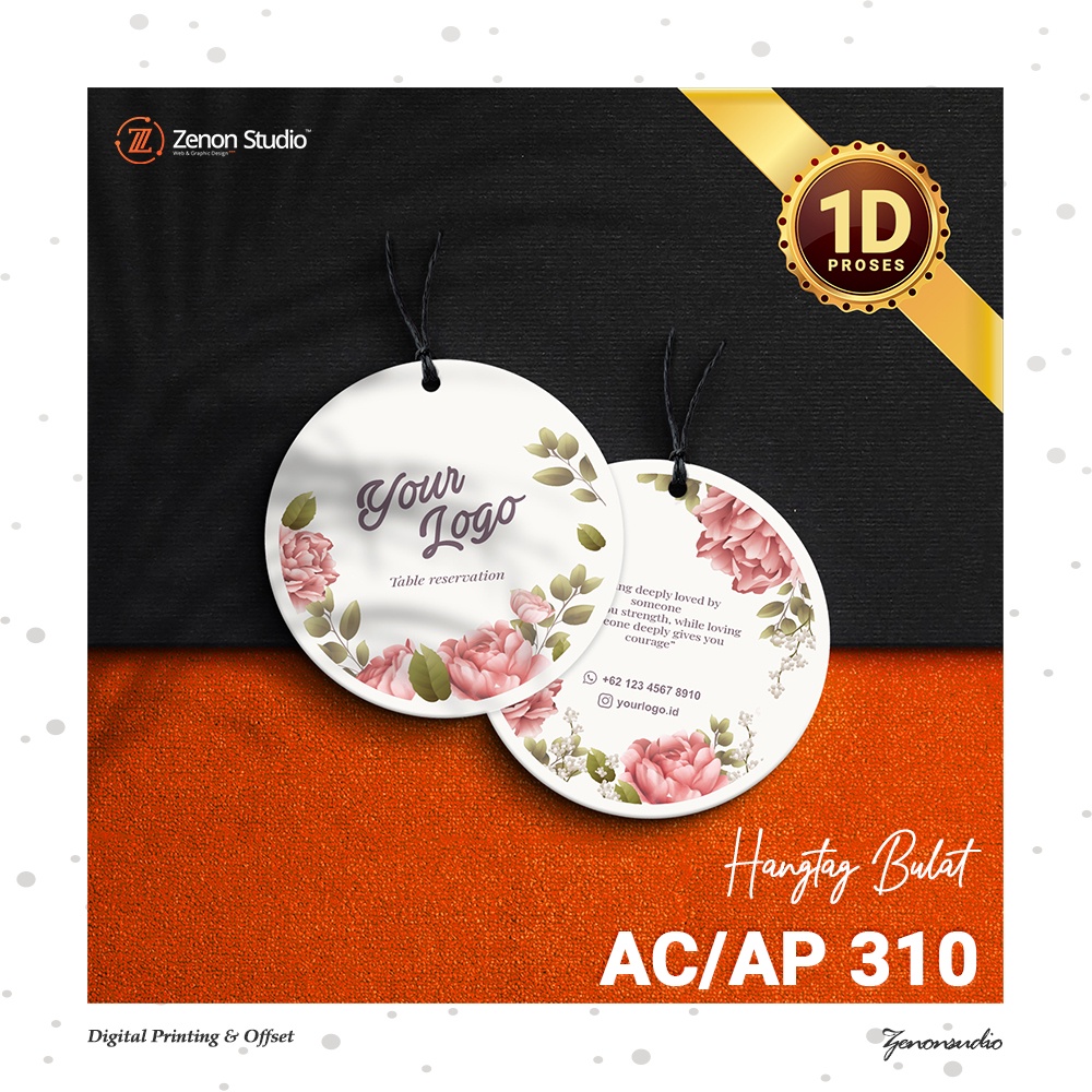 Jual Hang Tag Bulat Hangtag Lingkaran Custom 310 gsm Full Colour ...
