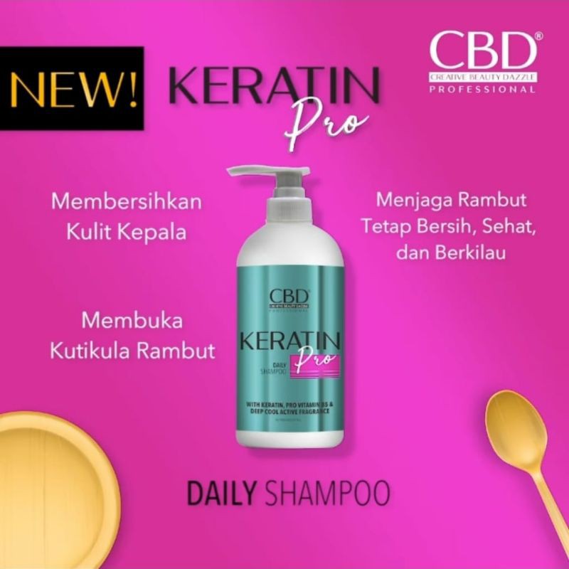 CBD Professional KERATIN PRO Daily SHAMPOO 1000mL & 250mL - Shampo Keratin