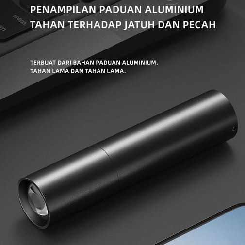 Jual (Free Box) Lampu Senter Led Mini Zoom Portable Super Terang Jarak ...