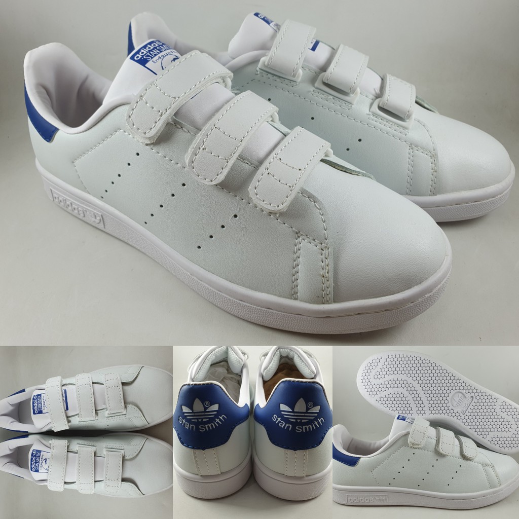 Adidas stan smith velcro blue hotsell