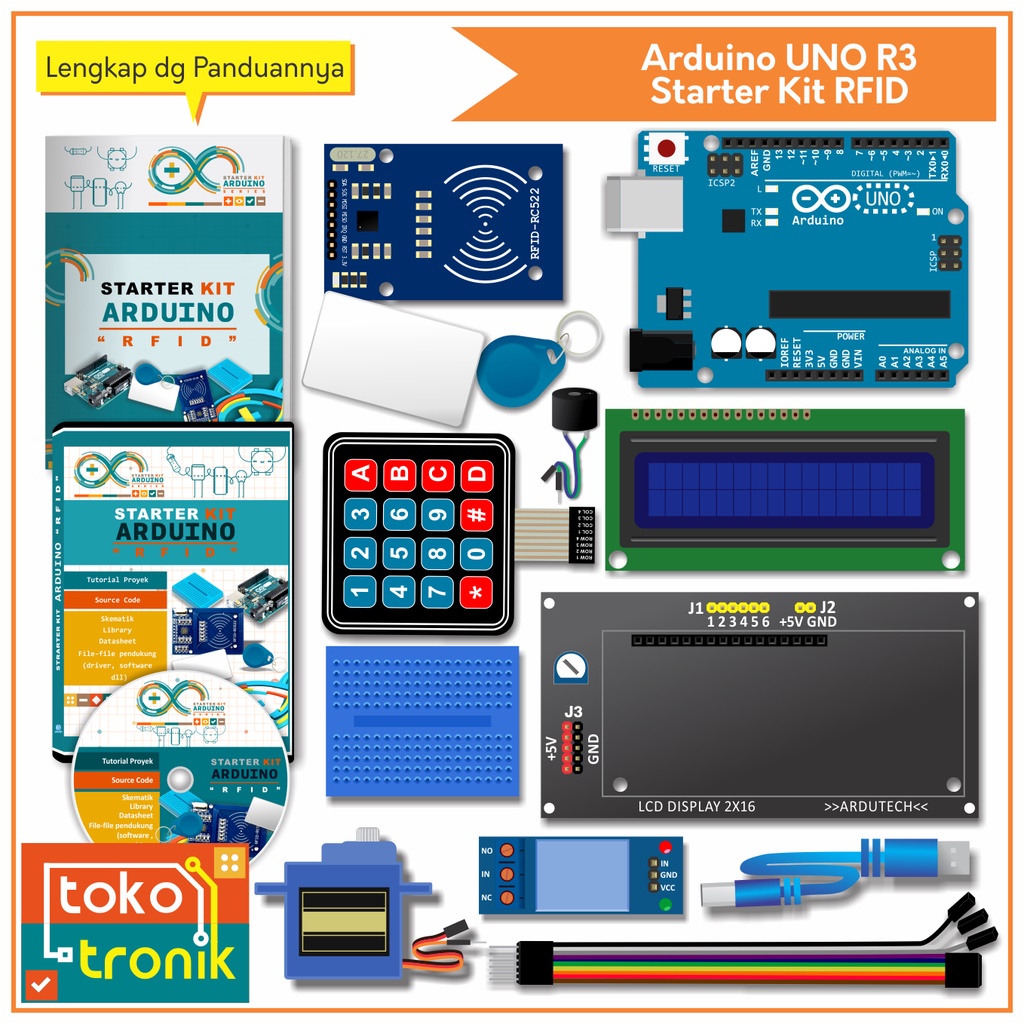 Jual Arduino UNO R3 Starter Kit RFID Lengkap Panduan dan Program ...