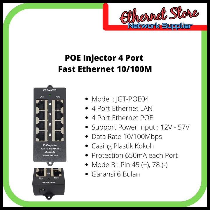 Jual Poe Injector 4 Port 100M Atau Gigabit | Shopee Indonesia