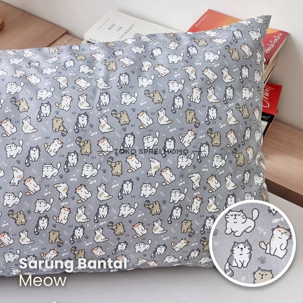 Jual Sarung Bantal / Guling Motif Kucing Meong MOMO | Shopee Indonesia