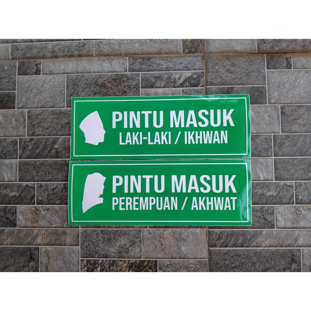 Jual Stiker Vinyl Pintu Masuk Pria Wanita Lokasi Sign Masjid Musholla Tanda Laki Perempuan