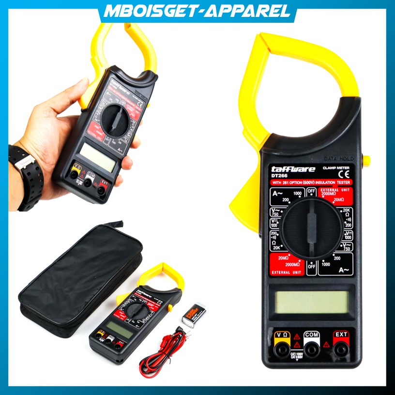 Jual MBOISGET - Taffware Digital Clamp Multimeter Tang Ampere - DT266 ...