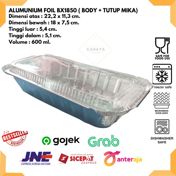 Jual ALUMUNIUM FOIL CUP BX 1850 + TUTUP / ALUMUNIUM FOIL TRAY / READY ...