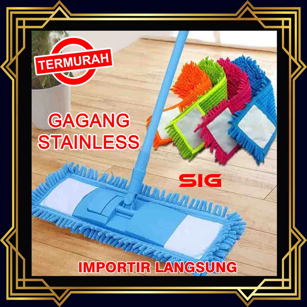 Jual Pel Sapu Cendol Pel Pembersih Debu Microfiber Gagang Stainless