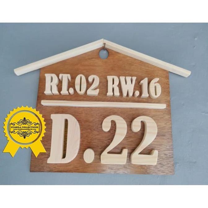 Jual Nomor rumah kayu timbul RT RW model rumah dari kayu jati belanda ...
