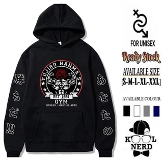 WYLINGER Anime Yujiro Baki Hanma Hoodie - 2D Printed, Unisex Pullover, Black, XXX-Large, Harajuku Style