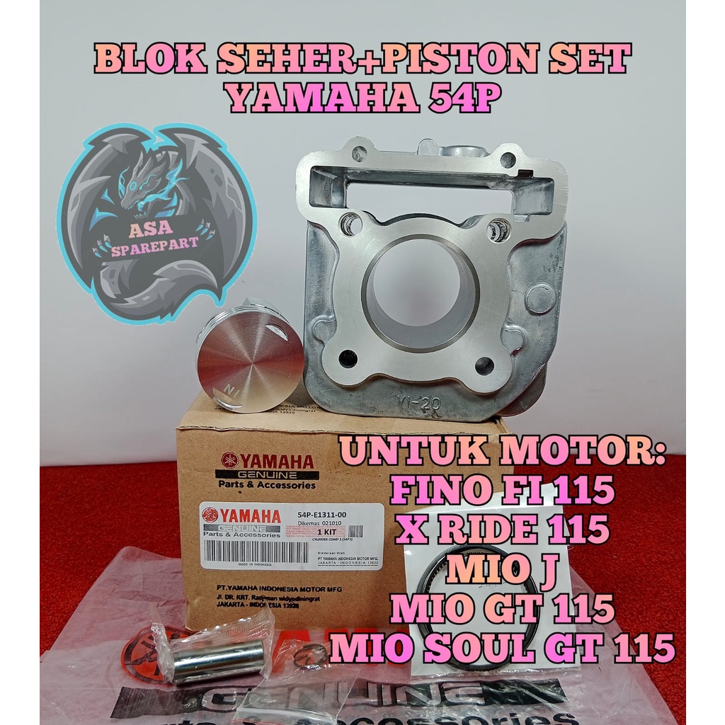 Jual BLOK SEHER + PISTON SATU SET ASLI ORIGINAL YAMAHA YGP 54P MIO J