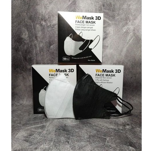 Jual 1 Box Isi 50Pcs Masker Duckbill Mix Warna Garis Tebel Hitam Putih ...