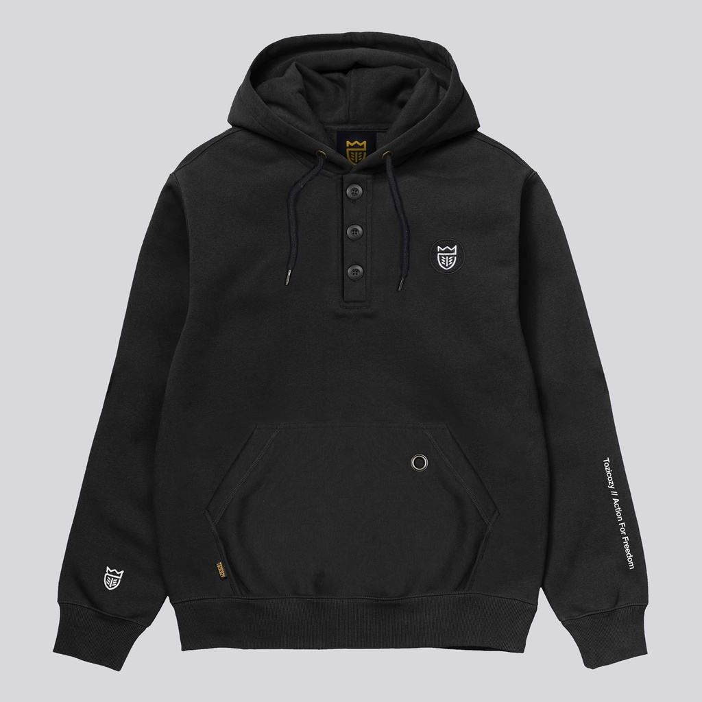 Jual Tozicozy Herveth Black Hoodie Pria Warna Hitam Bahan Cotton Fleece