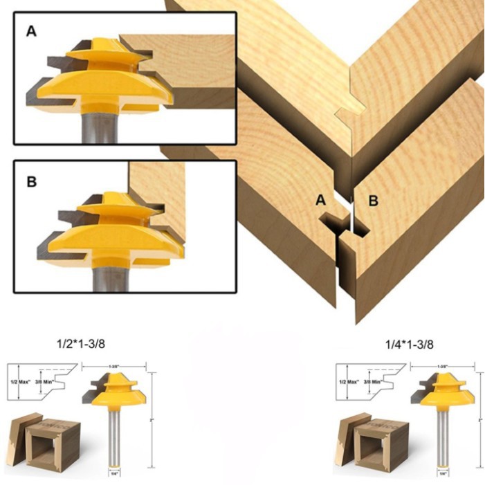 Jual RKY MATA ROUTER BIT LOCK MITRE As 1per4 Sambungan Sudut Siku ...
