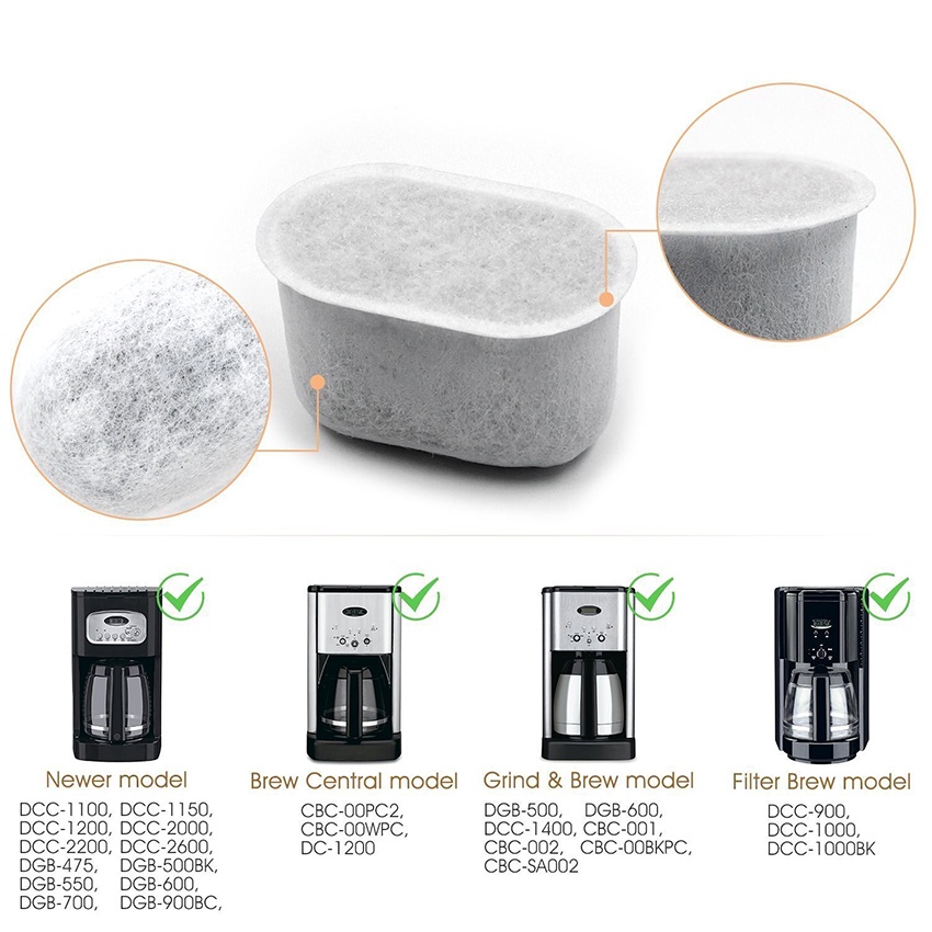 PUREUP 12-Pack Charcoal Water Filter Replacement For Cuisinart Coffee Makers - View #5