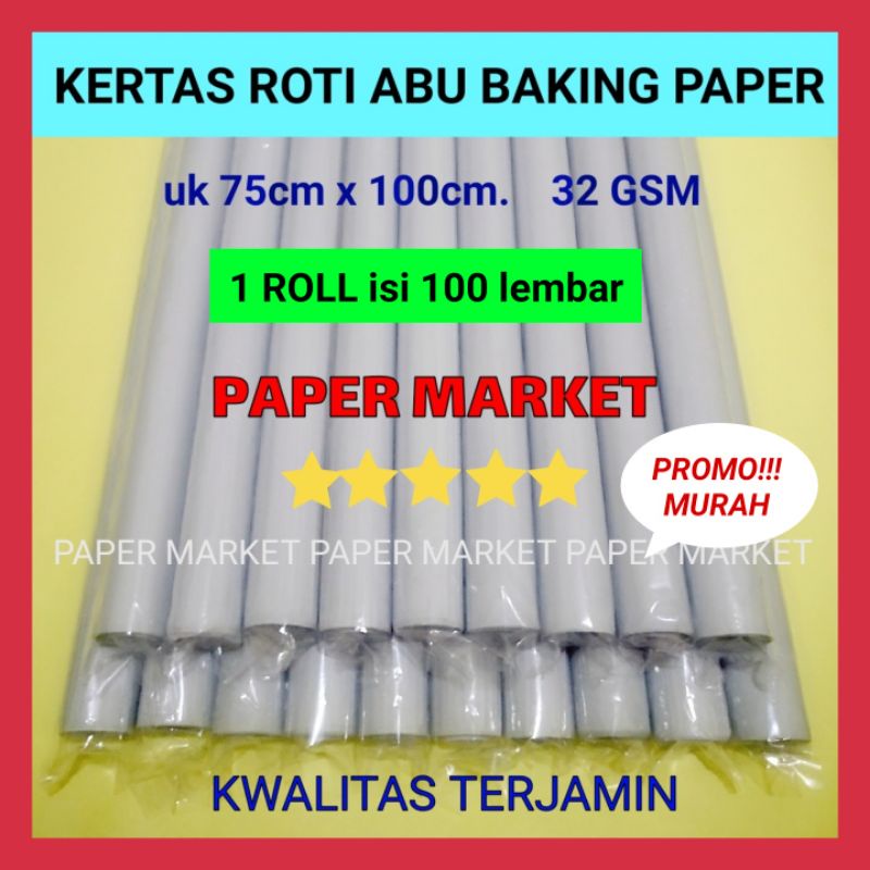 Jual Kertas Roti Abu X Baking Paper Abu Roll Lembar