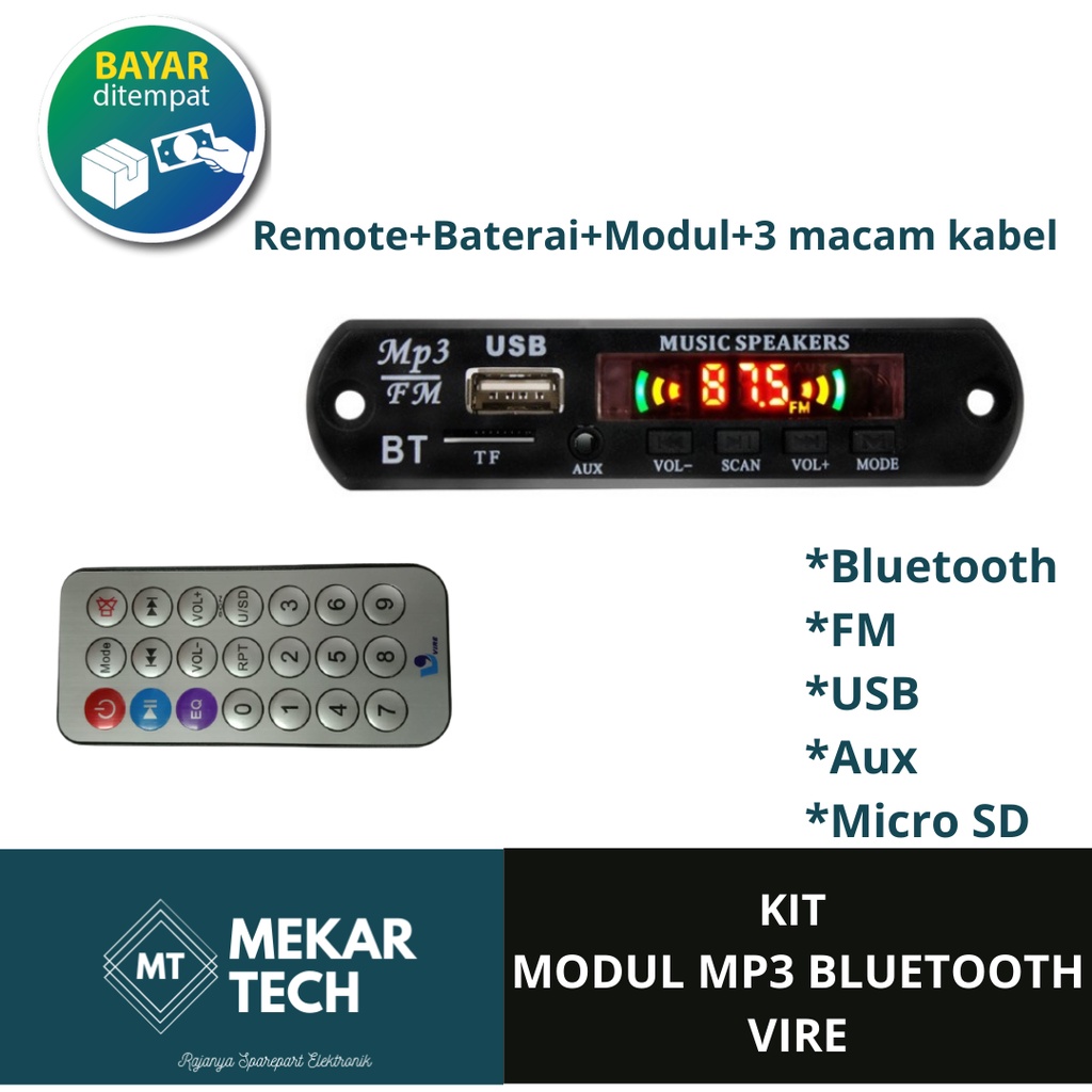 Jual KIT MODUL MP3 BLUETOOTH VIRE | Shopee Indonesia