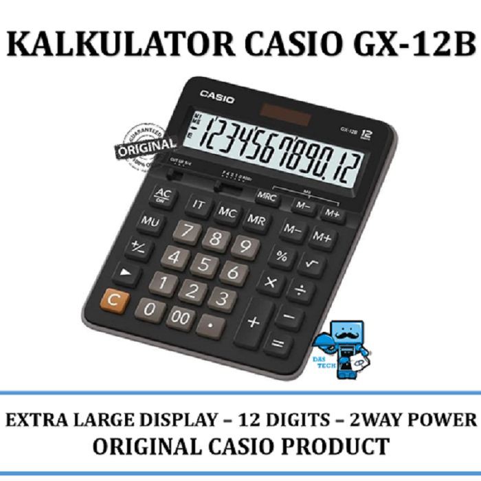 Jual Kalkulator Calculator Casio Gx-12b Gx12b GX 12 B ORI Garansi Resmi ...