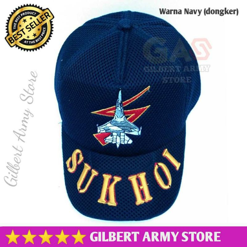 Jual Topi Pesawat Sukhoi Angkatan Udara Topi Tni Au Grosir Topi Militer ...