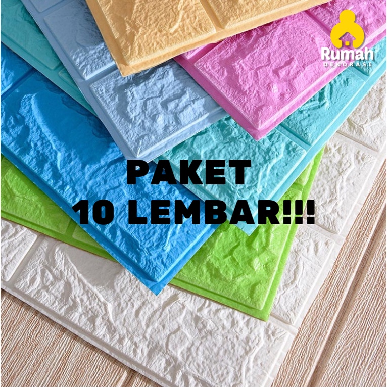 Jual (PAKET 10 LEMBAR) BISA COD!!! Wallpaper/Wallfoam Dinding 3D Foam ...