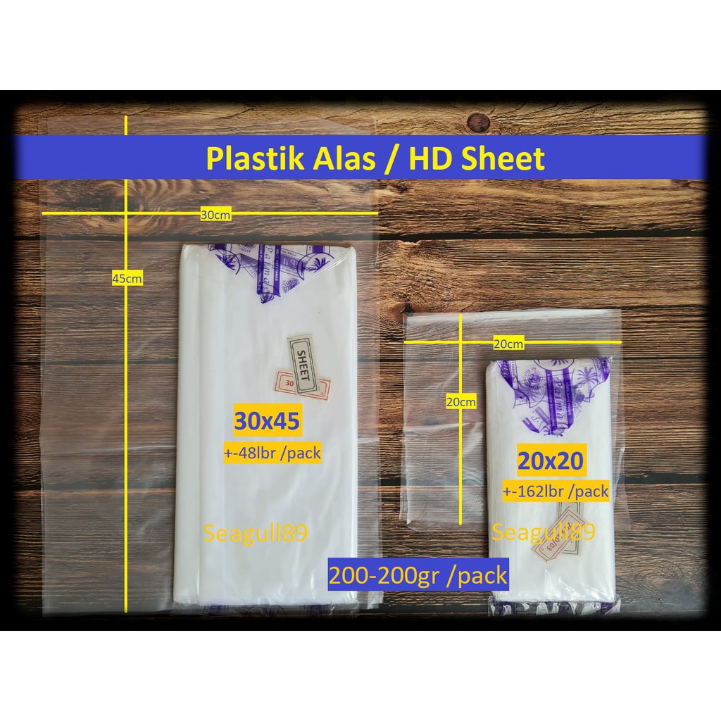 Jual Plastik HD Sheet Plastik Tatakan Alas Makanan Lembaran 20x20