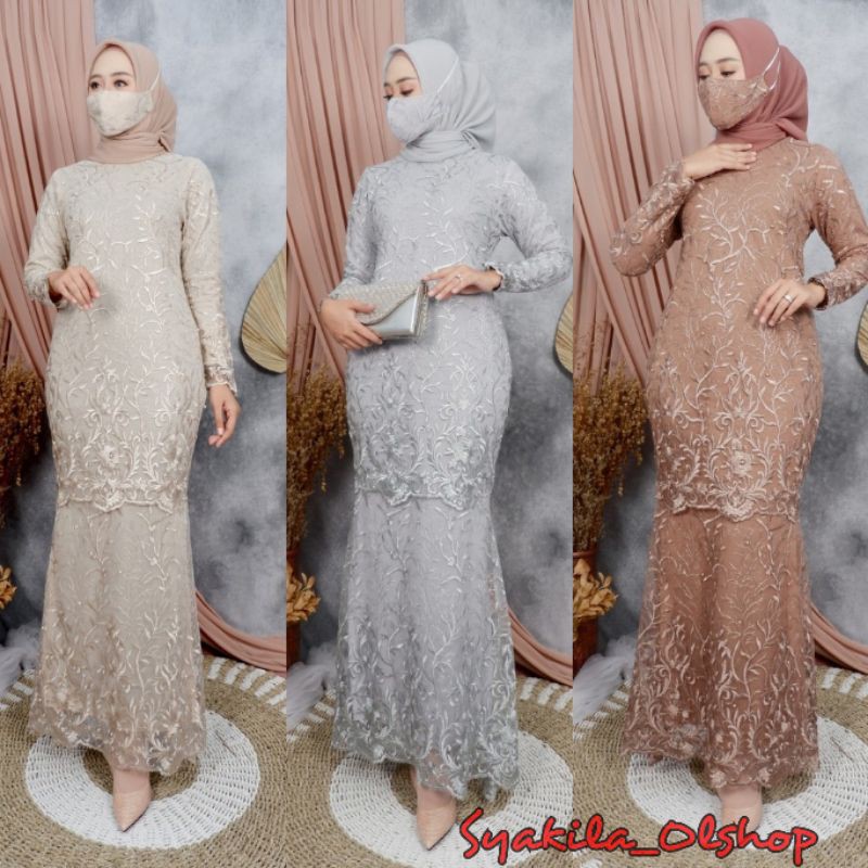 Jual Gamis 2068 Realpict Duyung Kebaya Modern Pesta Tille Mewah Yang Murah Banyak Model