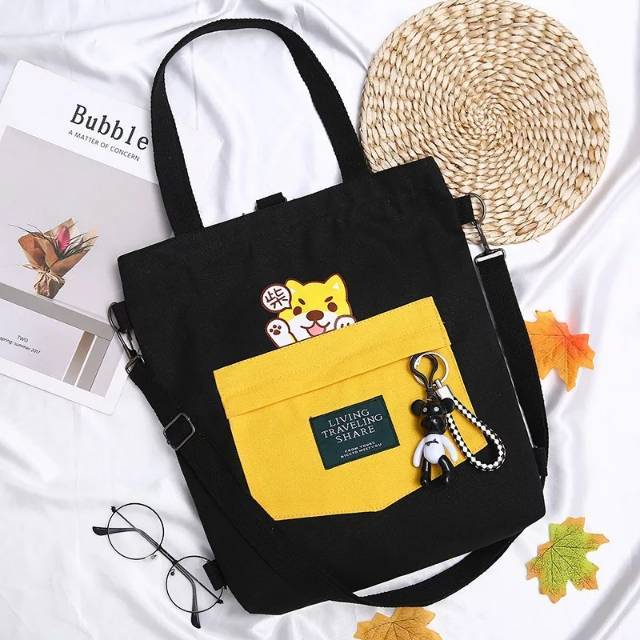 TAS AMELIA TOTE BAG HAMSTER - Tas Tote Bag Wanita Multifungsi (Bisa Ransel  / Slingbag)