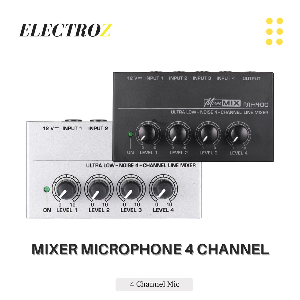 Jual Mixer Microphone 4 Channel Input Professional Console Karaoke ...