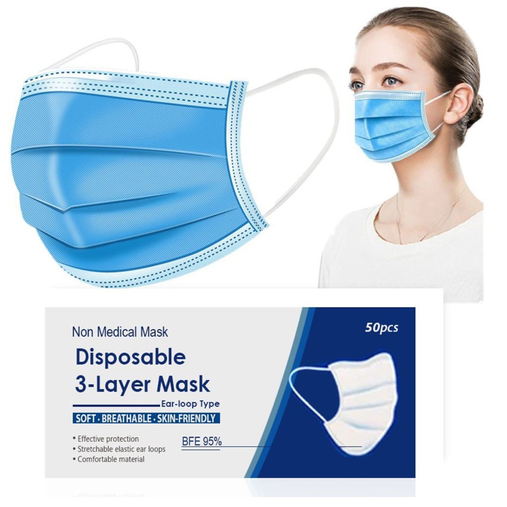 Jual masker 3ply medical disposable isi 50 pcs | Shopee Indonesia