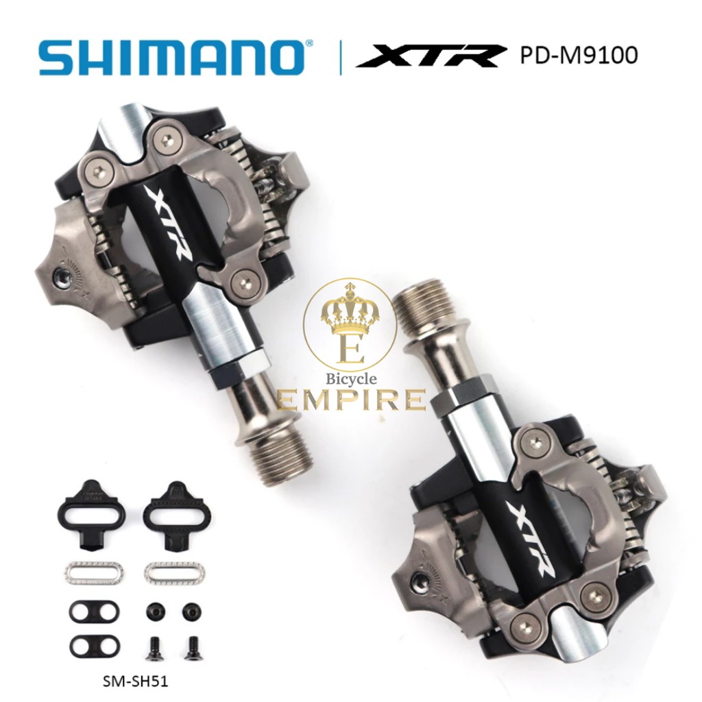 Pedal MTB Shimano XTR PD-M9100 Pedal Sepeda Cleat Bicycle Empire