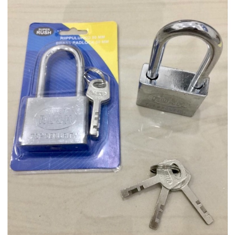Jual Gembok rush nikel 50mm panjang padlock nekel 50mili leher panjang ...