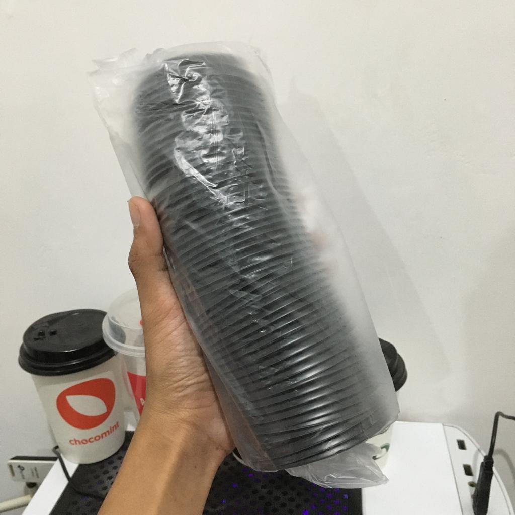 Jual TUTUP PAPER CUP HITAM POLOS 8 OZ ( ISI 50/pack ) | Shopee Indonesia