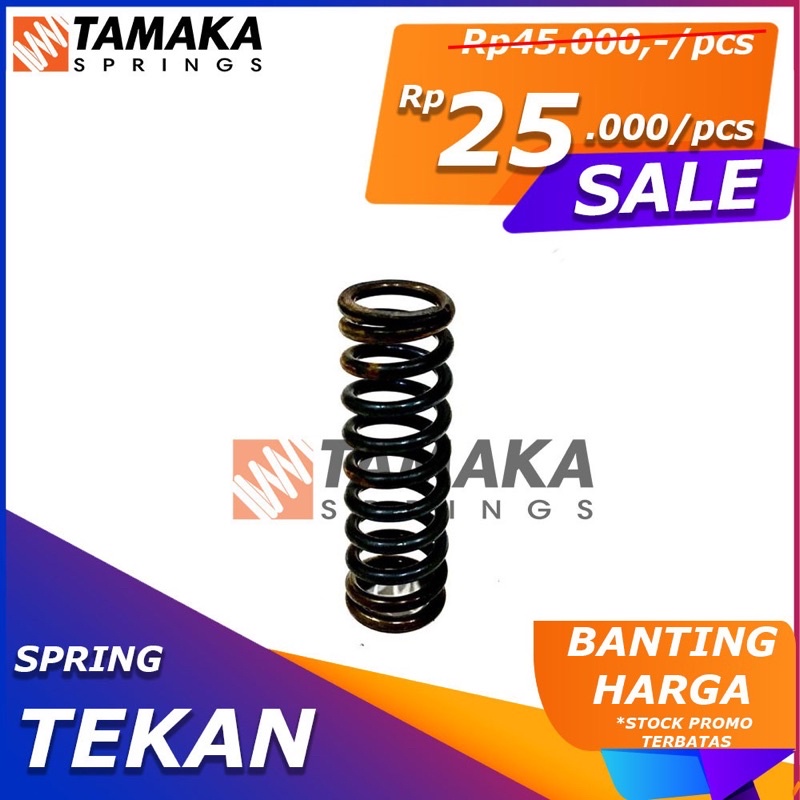 Jual Per Spring Pegas Tekan OD 21mm Kawat 3mm Panjang 67mm Baja ...
