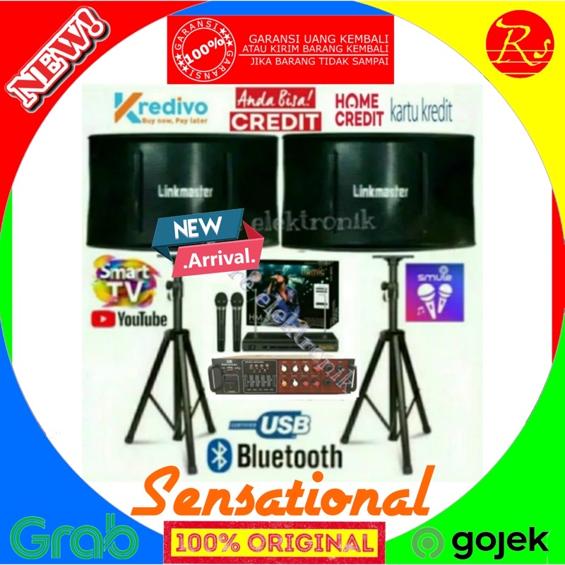 Jual Paket Karaoke Sound System Linkmaster 10 Inch Ampli Mic Wireless