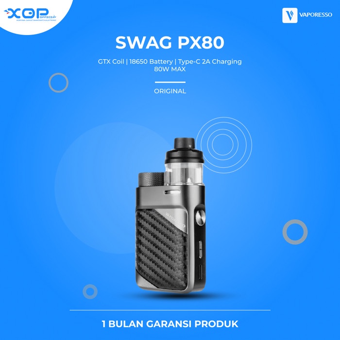 Jual Vaporesso Swag PX80 Pod Mod Kit 80W Battery 18650 Authentic