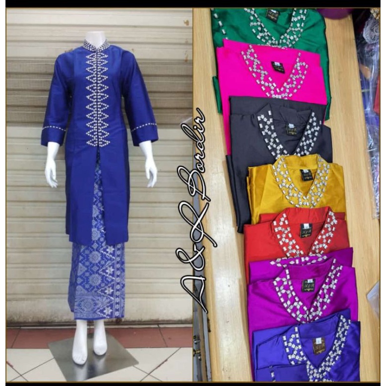 Jual Atasan Kebaya Kurung Taffeta Payet Krah Sanghai Kebaya Taffeta