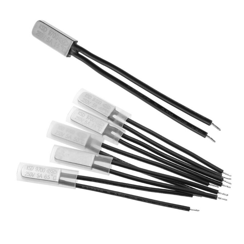 KSD9700 Temperaturschalter – 40°C, NO, 5A/250V, Thermoschalter Metall, 2 Stück, Für Motoren & Hausgeräte