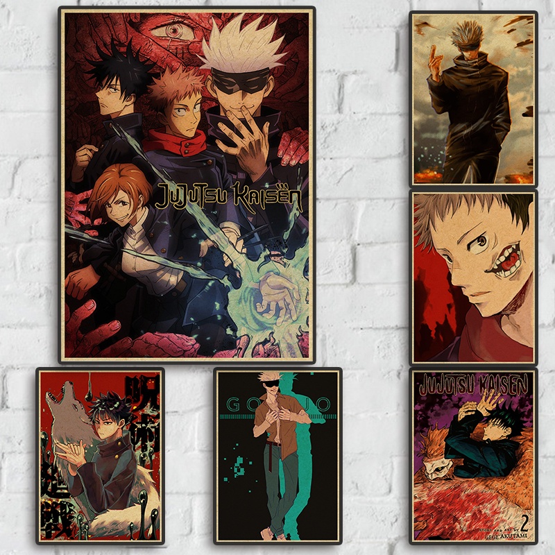 Jual Vintage Anime Jepang Jujutsu Kaisen Retro Poster Kraft Paper ...