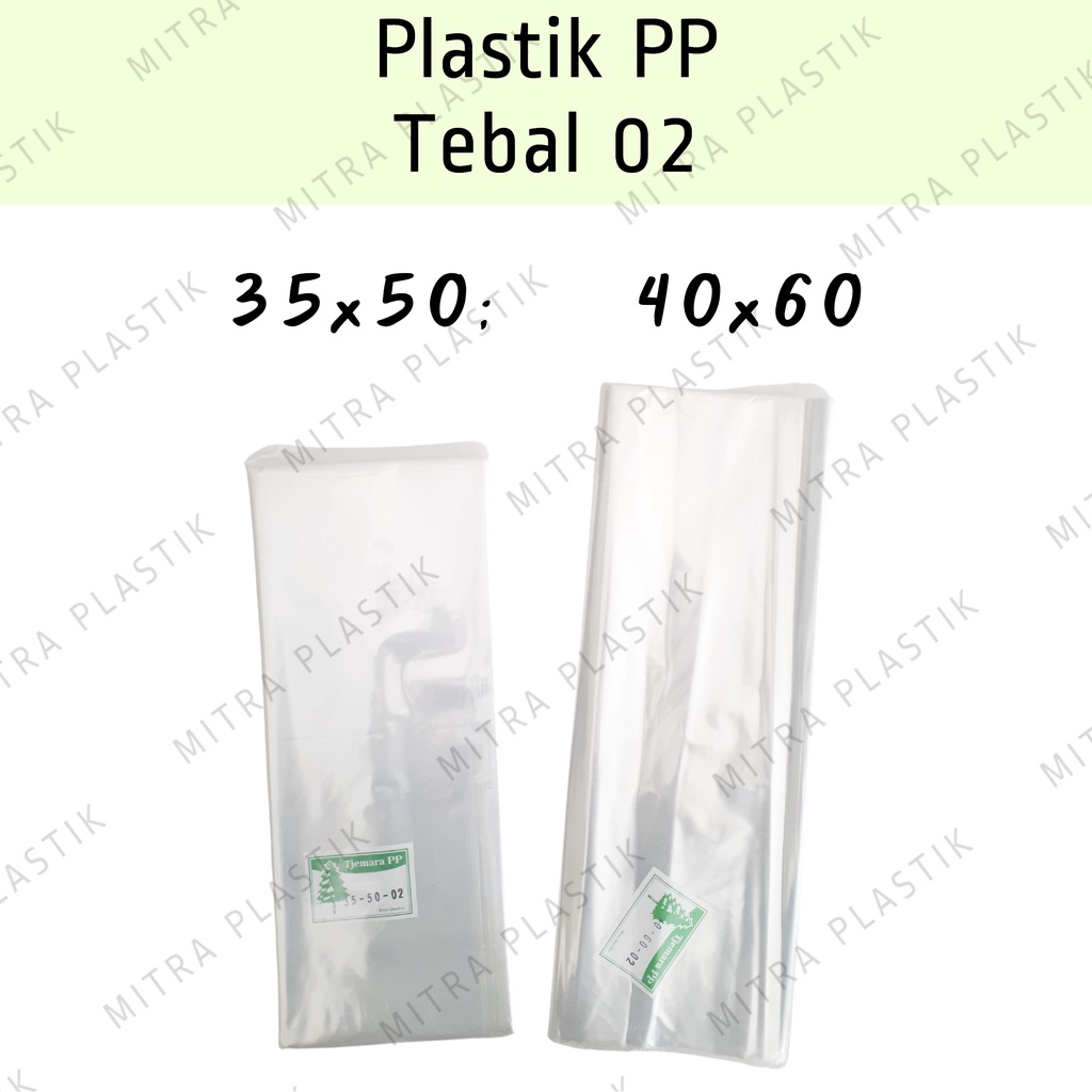 Jual Plastik Pp Lebar Tebal 02 35x50 40x60 Kantong Bening Transparan Shopee Indonesia 5149