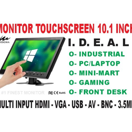 Jual Touchscreen Monitor 10.1 Inch Portable - HDMI-VGA-USB-AV - KENOWA ...