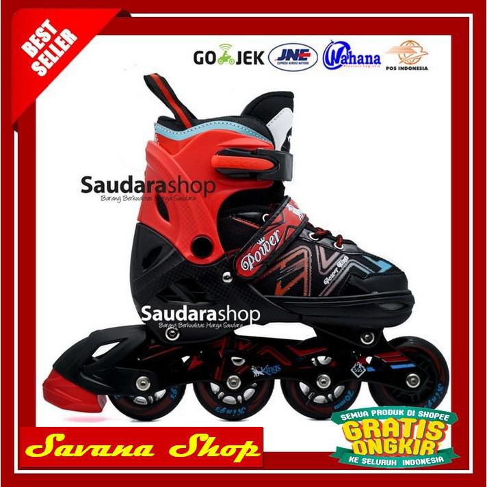 Jual POWER KING SEPATURODA INLINE RODA FULL KARET MERAH \U002F SEPATU ...