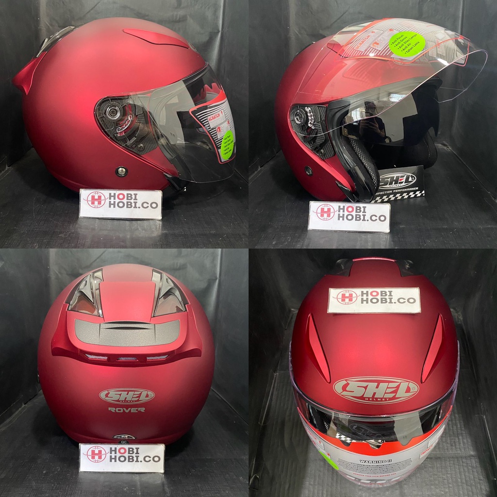 Jual Helm Shell / Shel Rover Solid Polos CANDY RED DOFF Helm Double