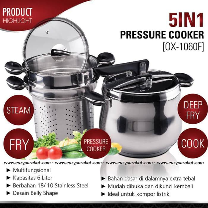 Jual Oxone 5 in 1 Pressure Cooker (OX-1060F) | Shopee Indonesia