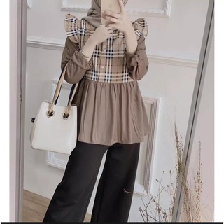 BLOUSE WANITA BURBERRY BIZEVA GRATIS ONGKIR KEMEJA BLOSE TERMURAH REMPEL BLUBERRY POLOS